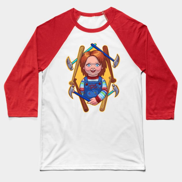 GOOD GUY CHUCKY Baseball T-Shirt by EYESofCORAL